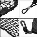 Car Rear Cargo Net, Universal Adjustable Elastic Trunk Cargo Storage Organizer Net Compatible for SUV, Jeep, Truck, Storage Nylon Mesh Double-Layer with Hooks (35.4 x 15.7 Inch)