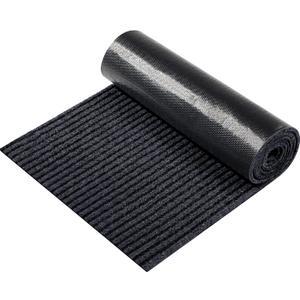 Nuanchu Large Semi-Finished Striped Door Mat Waterproof Entry Mat with Rubber Lining, Indoor and Outdoor Rug for Wet Weather, Entrance Shoe Scraper, Kitchen, 24 x 35 (Black,1 Roll)