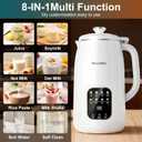 8 in 1 Nut Milk Maker Machine, 40oz Soy Milk Maker Blender, Homemade Soy Milk, Oat Milk, Almond Milk, Juice, Plant Based and Non Dairy Beverages, 12H Delay Start | Keep Warm | Self Cleaning, White