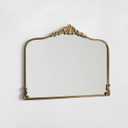 Vintage Gold Wall Mirror - 36x30 inch, Ornate Baroque Design, Incricate Crown, Metal Frame, Large Antique Decorative Mirror for Fireplace Mantle, Living Room, Entryway, Bathroom