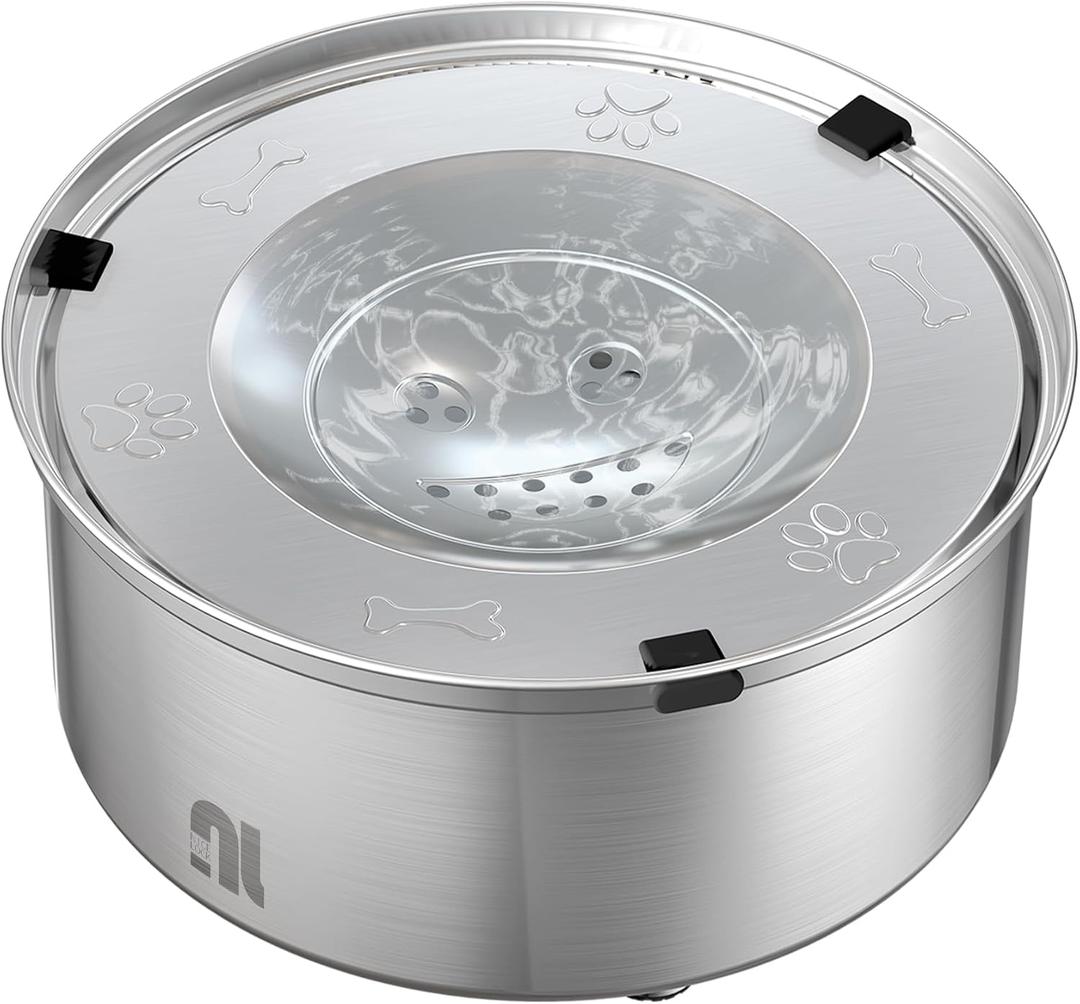 nicelock 3L/0.8 Gallon Dog Water Bowl No Spill, Stainless Steel No Spill Water Bowl for Dogs, Slow Water Dog Bowl, No Splash Dog Water Bowls
