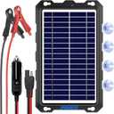 POWOXI Upgraded 7.5W-Solar-Battery-Trickle-Charger-Maintainer-12V Portable Waterproof Solar Panel Trickle Charging Kit for Car, Automotive, Motorcycle, Boat, Marine, RV,Trailer, Snowmobile, etc.