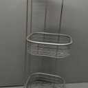iDesign Forma Metal Wire Corner Standing Shower Caddy, Bath Shelf Baskets for Shampoo, Conditioner, Soap, 9.5" x 9.5" x 26.25", Satin Silver