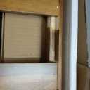 24KF Large Square Upholstered Tufted Linen Ottoman, Large Footrest Ottoman with Solid Wood Shelf- Navy Blue (33.5"D x 33.5"W x 18"H)