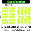 10 x St. Patricks Day Luminous Leprechaun Footprints Glow in The Dark Paddys Decals Stickers Shamrock Gold Coin Saint St Pattys Day Party Decorations Classroom Floor Window Green Decals