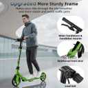 Scooters for Kids 8-12, Teens & Adults - Hand Brake & Bell, 8-inch Wheels, Adjustable Height, Foldable KIck Scooter, Upgrade Framework, Max Load 240LBS
