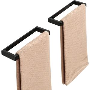 Alise Hand Towel Holder,Wall Mount Towel Bar for Bathroom,Towel Rack for Lavatory,8 Inch Towel Hanger SUS304 Stainless Steel Towel Rail,Matte Black 2-Pack
