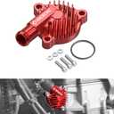 NICECNC Motorcycle Aluminum Thermostat Cover Compatible with Honda TRX450R 2010 2011 2012 2013 2014, TRX450ER Electric Start 2006-2009 2011-2014 Thermostat Housing, Replacement for 19321-HP1-670(Red)