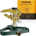 FANHAO Heavy Duty Pulsating Impact Lawn Sprinkler with Metal Base, 100% Metal 360Adjustable Circular Zinc Impulse Sprinkler for Large Area Lawn & Yard Irrigation, Covers Up to 5800 sq. Ft