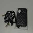 Bocasal Crossbody Wallet Case for iPhone 16, RFID Blocking PU Leather Zipper Handbag Purse Flip Cover, Kickstand Folio Case with Card Slots Holder Wrist Strap Lanyard 5G 6.1 Inch (Black)