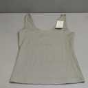 PINKMSTYLE Womens Basic V Neck Tank Tops Double Lined Fitted Summer Tops Cute Sleeveless Shirts (Medium, Antique Pewter)