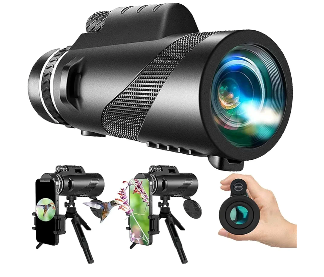 80x100 Monocular-Telescope High Powered for Smartphone Monoculars for Adults High Definition Monocular Telescope for Stargazing Hunting Wildlife Bird Watching Travel Camping Hiking