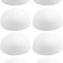 Crafjie 8PCS 4 Inchs Half Foam Balls White Half Round Polystyrene Foam Balls Craft Supplies Hemispherical Christmas Craft Ballfor DIY Home Craft Project and Art Decoration