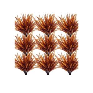 TURNMEON 12 Bundles Artificial Fall Flowers for Outdoors Fall Thanksgiving Decorations, UV Resistant Fall Plants Faux Boston Fern Fake Mums Plastic Greenery Shrubs for Home Porch Gardens Autumn Decor