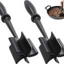 2 Pcs Meat Chopper, Upgrade Hamburger Smasher, Premium Heat Resistant Meat Masher for Ground Beef, Ground Turkey and More, Non Stick Mix Grinder (Black)