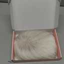 REECHO Real Human Hair Topper, 10 inch Women Hair Toppers for Thinning Hair, 100 Percent Human Hair Large Coverage Natural Hairpiece Wiglet, Waterdrop Base 2.5"x4", Silver White