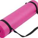 Yoga Mat, 1/2-Inch Extra Thick High Density Exercise Mat, Anti-Tear Exercise Yoga Mat with Carrying Strap, Suitable for Various Yoga Exercises (Pink)