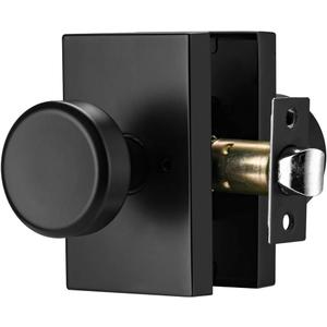 Black Door Knobs,Interior Door Handles for Bath & Bed,Heavy Duty Door Knob with Lock (Privacy for Bath & Bed, Matt Black)