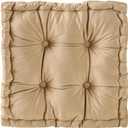vctops Chair Cushion for Dining Chair, Soft Velvet Square Seat Cushion with Ties Cozy Indoor Chair Pad Cushion for Office Kitchen Dining Room (Khaki,16"x16")