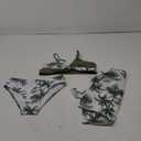 Girls Swimsuit, Bathing Suits 3 Piece Tropical Floral Twist Cross Bikini Sets Girls' Swimwear with Cover Up Skirt 7-16T (11-12, Green Palm)