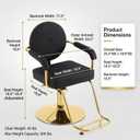 Artist hand Black and Gold Salon Chair, Styling Chair for Hair Stylist