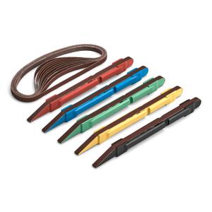 5 Piece Sanding Detailer Set with 2 Extra Replacement Belts Per Stick, 5 Grits 120, 240, 320, 400 & 600 Grit Made in The USA for Sanding Wood, Metal & Plastics, Long Life Sanding Belts