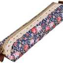 HABUAETY Small Pencil Pouch Floral Pen Bag Women Flower Office Stationery Mini Makeup Cosmetic Bags