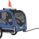 VEVOR Dog Bike Trailer, Supports up to 100 lbs, Pet Cart Bicycle Carrier, Easy Folding Frame with Quick Release Wheels, Universal Bicycle Coupler, Reflectors, Flag, Collapsible to Store (Blue/Black)