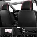 Seat Covers Full Set Fit for Nissan Rogue 2015-2026, Breathable and Comfortable Leather Car Seat Cover, Standard Waterproof Cushion Cover Auto Interior Accessories (Black Red)