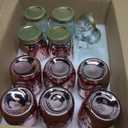 Tioncy 12 Pcs Painted Mason Jars for Table Glass Decorative Jars with 12 Light Strings for DIY, Wedding, Graduation, Bridal Shower, Housewarming, Home Decoration (Pink)