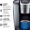 Keurig K-Elite Single Serve K-Cup Pod Coffee Maker, with Strength and Temperature Control, Iced Coffee Capability, 8 to 12oz Brew Size, Programmable, Brushed Silver