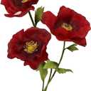 3PCS Giant Artificial Flower Set 3D Realistic Flowers Waterproof Durable Home Garden Wedding Decor Perfect for Party Office Hotel Exhibition Photography Props (Burgundy)
