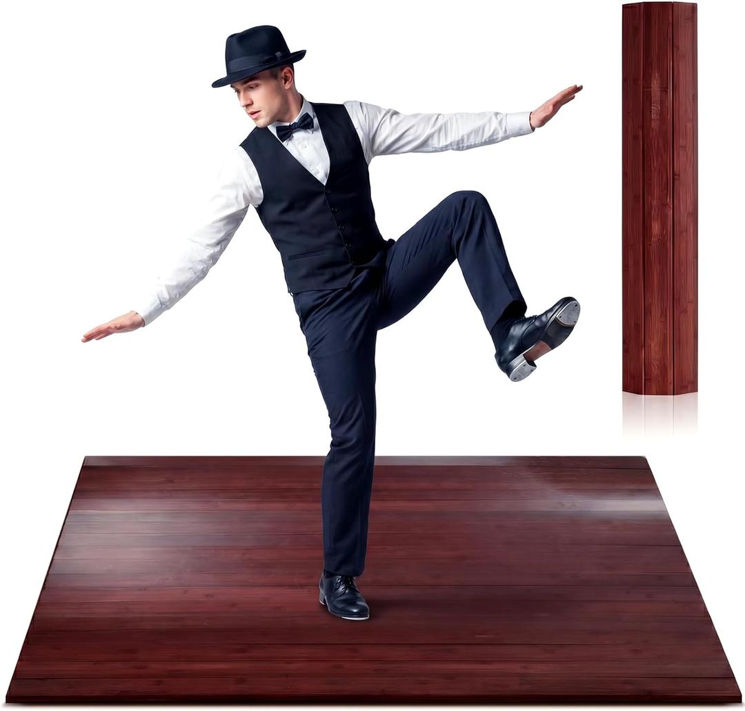 Foldable Tap Dance Floor Mat for Tap Dancing 3.22 x 4 ft
