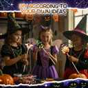 Juexica 24 Pcs Halloween Fairy Wands Kit Including 24 Unfinished Wood Pumpkin Wands and 6 Sheets Gem Stickers for Witch and Princess Birthday Party Favors Decorations DIY Craft Gift, 6 Styles