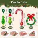 Syhood 24 Sets Christmas Crafts for Adults Lime Green Christmas Beaded Ornament Kit Including 6 Green Monsters 6 Xmas Trees 6 Candy Canes 6 Wreaths, DIY Xmas Ornaments Kits (Assembly Needed)