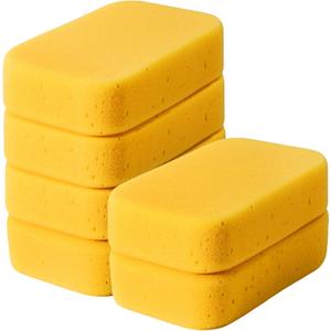 6 Pcs Large Sponges Bulk, 7.5 x 5.5 x 1.9 Inch Grouting Car Wash Sponge,Cleaning and Washing Sponge, Large Cleaning Sponges for Dishes, Car, Tile, Kitchen, Bathroom (Yellow)