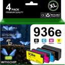 936xl 936e 936 Ink Cartridges with Chip Replacement for HP 936 936e Ink Cartridge Compatible with OfficeJet 9122e OfficeJet Pro 9110b 9125e 9128e 9130b 9135e 9730e PrinterBlack Cyan Magenta Yellow