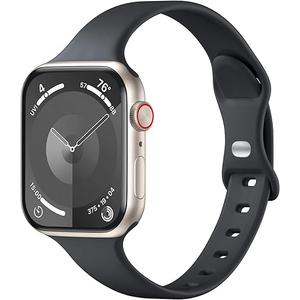Thin Slim Sport Band Compatible with Apple Watch Band 40mm 38mm 41mm 42mm 44mm 45mm 46mm 49mm for Women, Soft Silicone Waterproof Strap for iWatch Series 10/9/8/7/6/5/4/3/2/1 Ultra SE