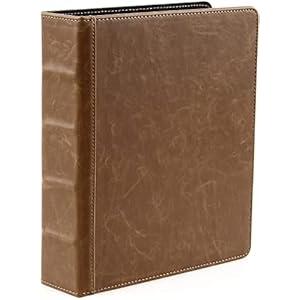 2Fold Mini 1.5 inch 3 Ring Binder 9.4" x 8" - Vintage PU Leather Small Three Ring Binder - Fits 5.5 x 8.5 Paper - Organizer, Wedding Planner, Recipe or Refillable 5.5 x 8.5