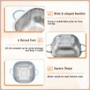 P&P CHEF Stainless Steel Colander Set of 3-2.4/4 / 6 Qt, Square Colanders for Kitchen, Pasta Strainer for Washing Draining Rinsing Spaghetti Fruit Food, Dishwasher Safe & Healthy