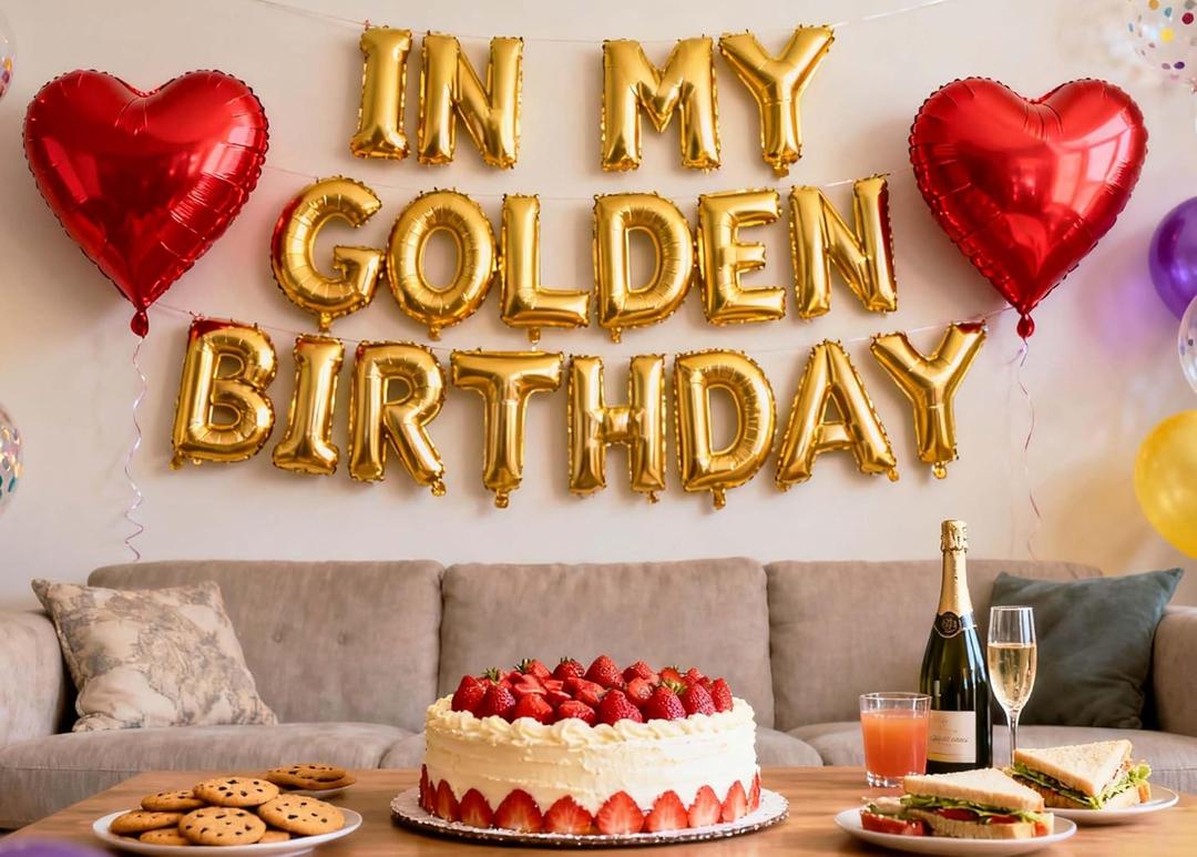 In My Golden Birthday Era Balloons Banner, Stay Gold-en Supplies You're so Golden Birthday Decorations(16 inch)