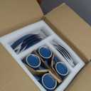 GOOD ALWAYS Plates and Bowls Sets, 16 Pieces Dinnerware Sets, Service For 4, Blue