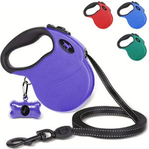 Tuff Pupper Heavy Duty Retractable Dog Leash | 16 ft Dog Leash with Reflective Stitching for Nighttime Safety | One Button Lock and Release | Comfortable Hand Grip | for Dogs Up to 120 lbs (X-Large, Ultra Violet)