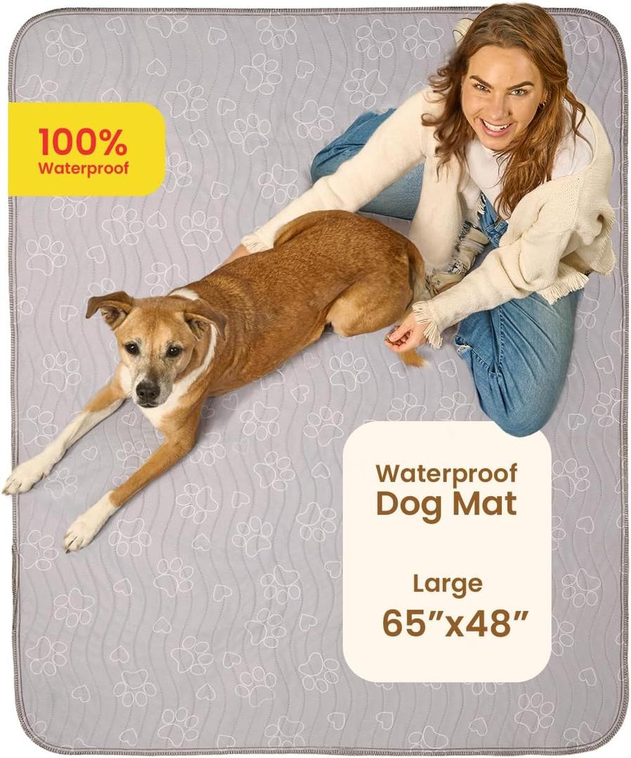 IMPROVIA Reusable Puppy Pad  Waterproof, Extra-Absorbent, Washable Pee Pad for Dog Training, Whelping, & More  Protect Your Floors & Pet with Quick-Drying Potty Pad. (Large - 65" x 48")