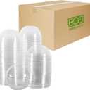 Eco-Products GreenStripe Compostable Plastic Cup Dome Lids, Case of 1000, No Straw Hole, Fits 9-24oz Cups, Made From PLA Renewable Plant Based Plastic, Clear For Visibility