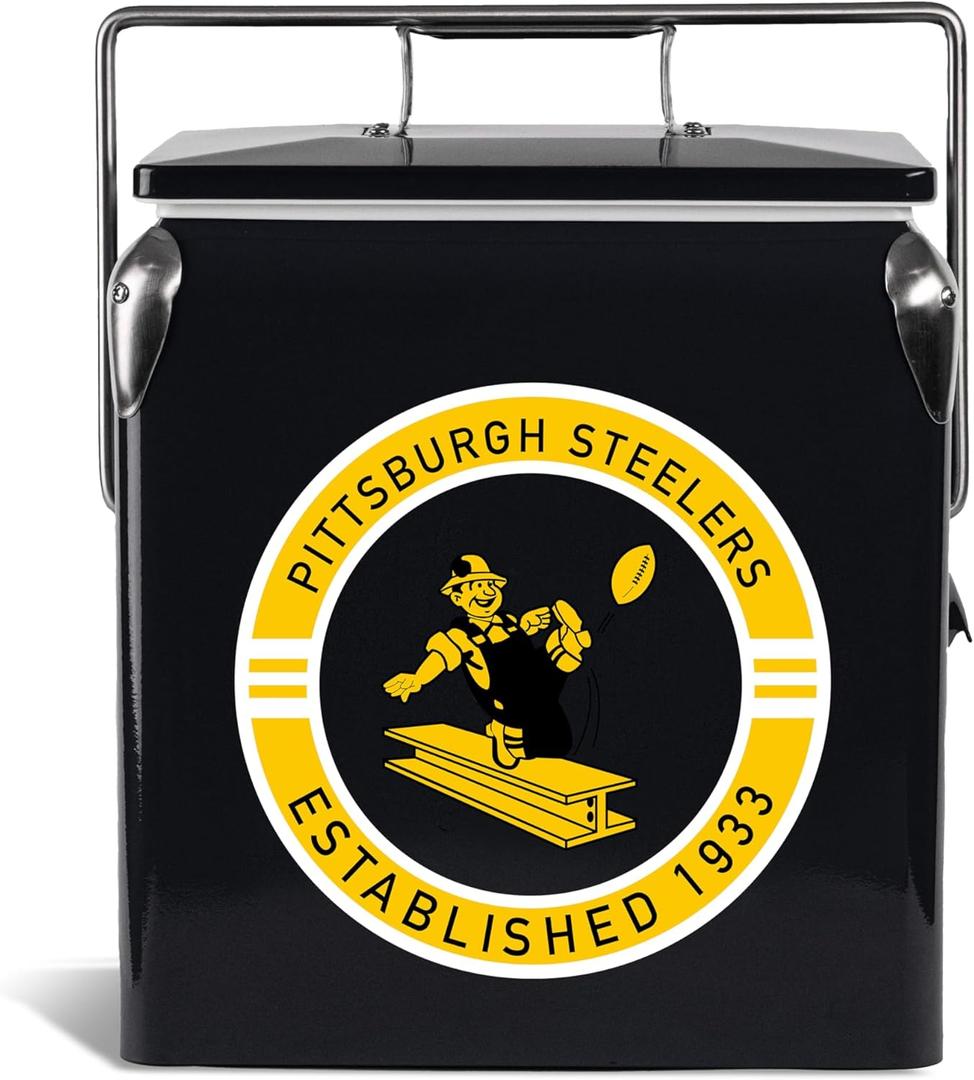 The Memory Company | Licensed NFL 13L Retro Logo Cooler, Pittsburgh Steelers