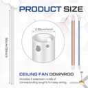 VIHOSE 36 Inch Ceiling Fan Downrod with Extension Cord 3 ft White Downrod for Ceiling Fan 1 Inch Outside Diameter Not Threaded Suitable for a Wide Range of Fans