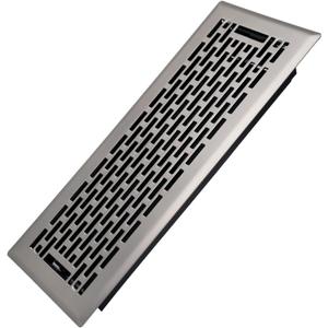 4x12 Inches Heavy Duty Walkable Floor Register - Easy Adjust Air Supply Lever Decorative Floor Vent Covers - Boston Design Vent Covers for Home - Satin Nickel