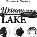 BiaGift Lake House Decor Welcome Sign Lake House Gifts, Key Holder for Wall Decorative with 6 Hooks, Anchor Wall Decor - Welcome to The Lake, 14.2 x 6.0 Inches