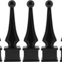 5 Pcs Fence Finial Toppers 3/4", PNXKTXO Protective Black Coating Aluminum Alloy Four Sided Fence Caps Fit for 3/4 inch Square Picket Tubing, Waterproof Metal Fences Finials